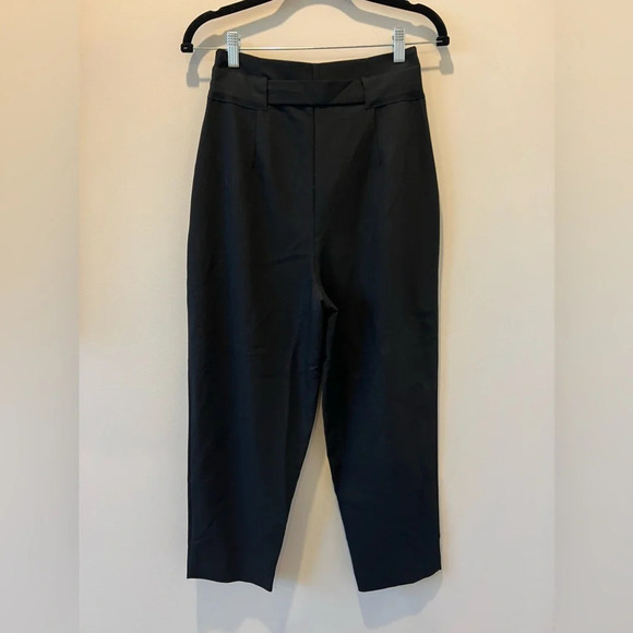 ASOS DESIGN tailored tie waist tapered ankle grazer pants career work trousers - Picture 7 of 10